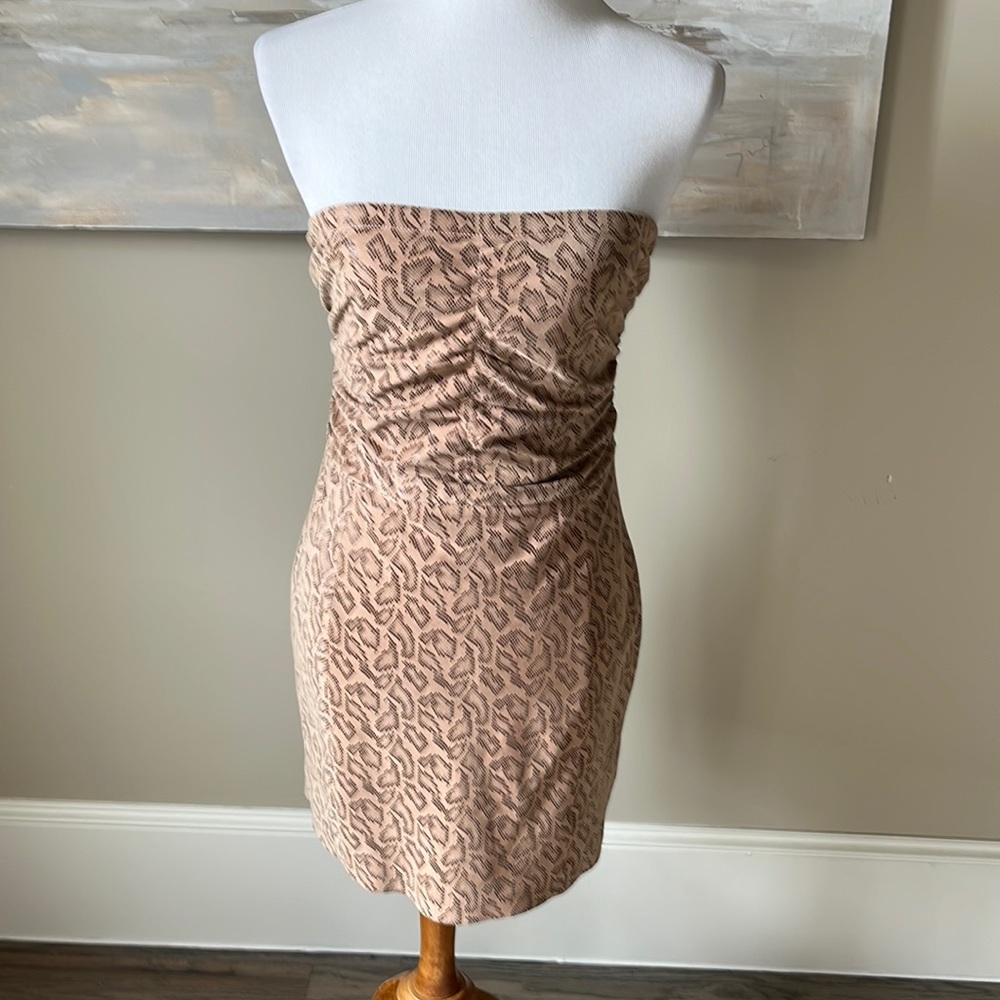 DROMe animal print sueded leather dress